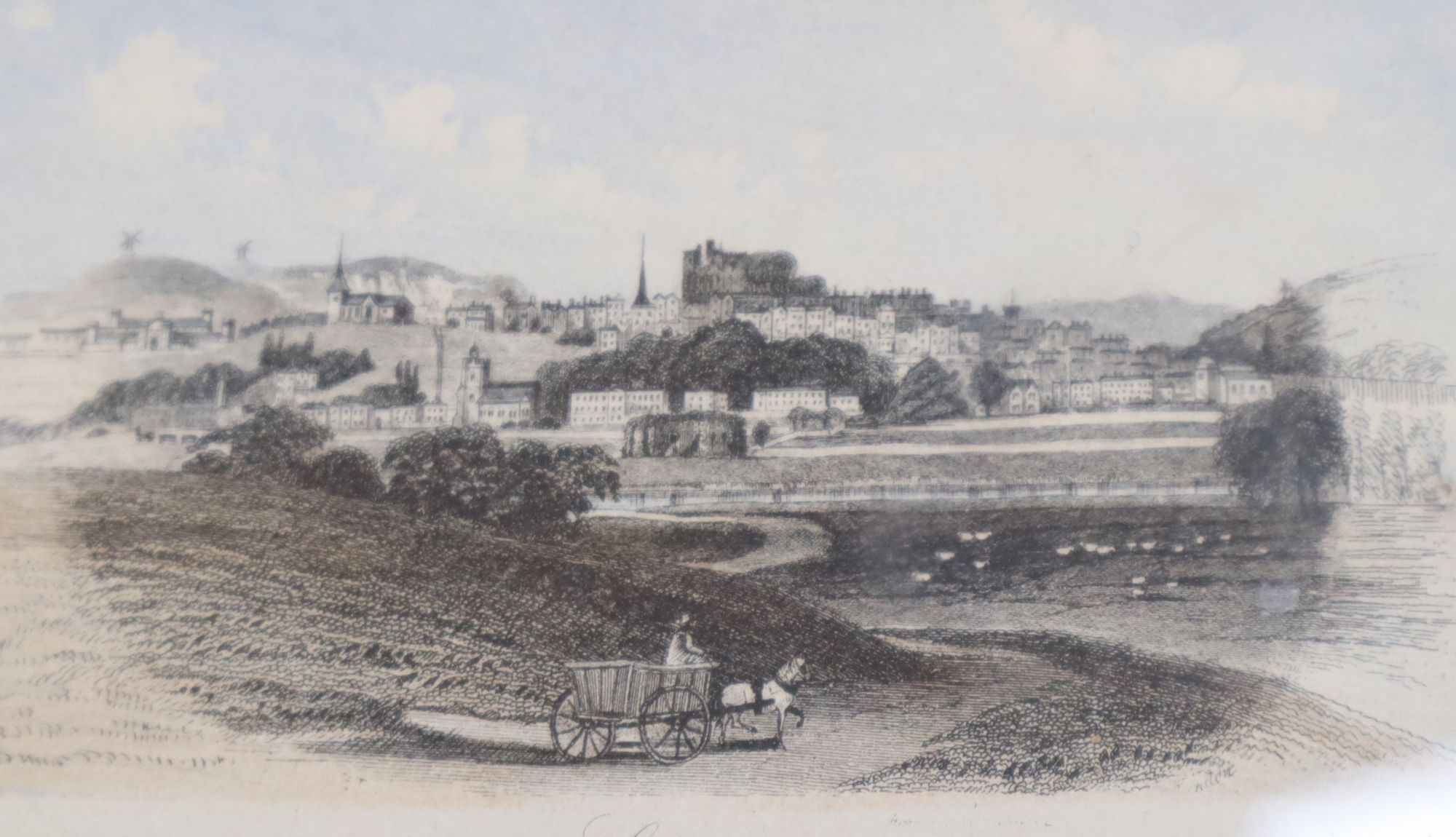 A group of assorted 19th century and later watercolours and prints, depicting scenes in and around Lewes, including Fatal Railway Acci